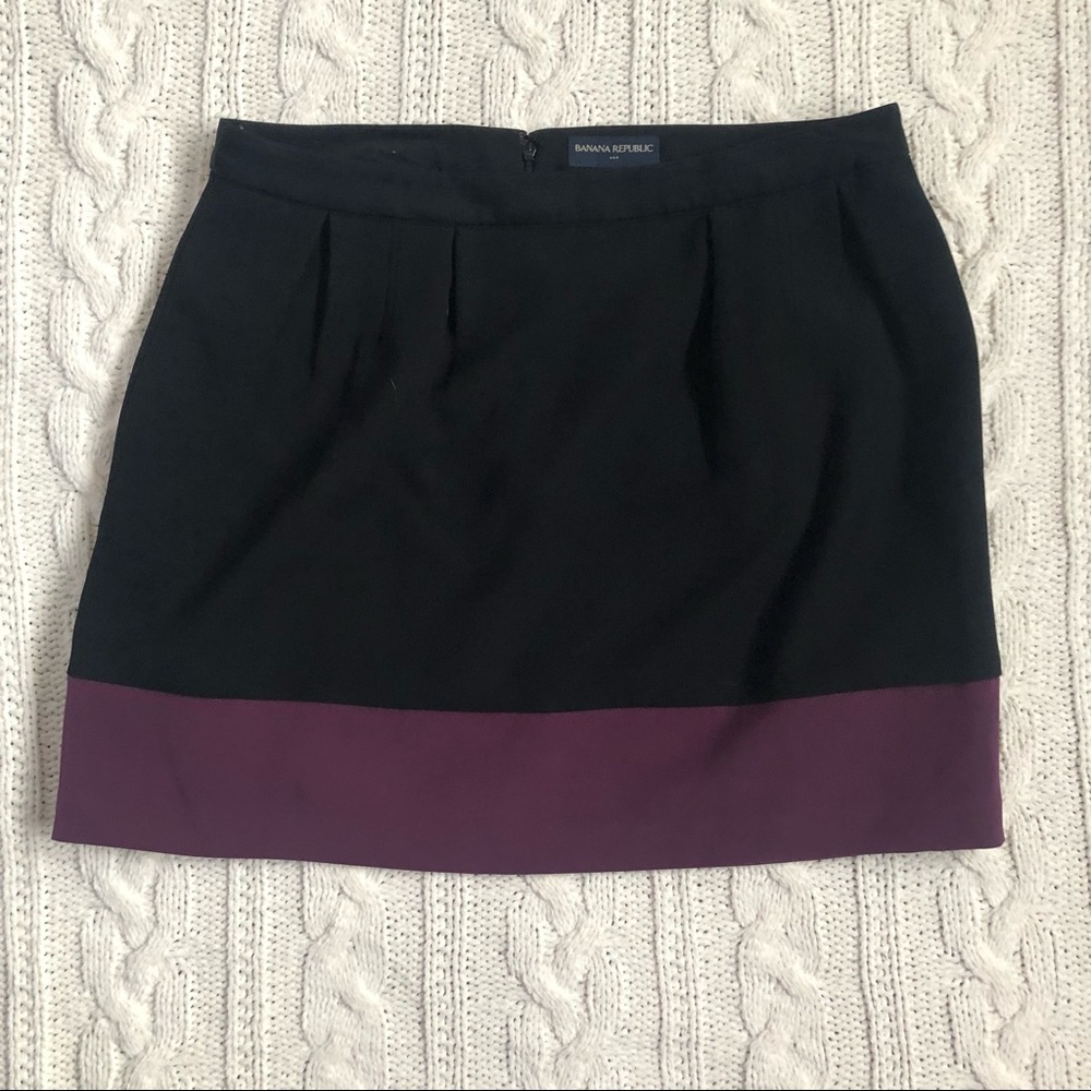 Banana Republic 12 black & purple color block skirt NWOT - Picture 3 of 8